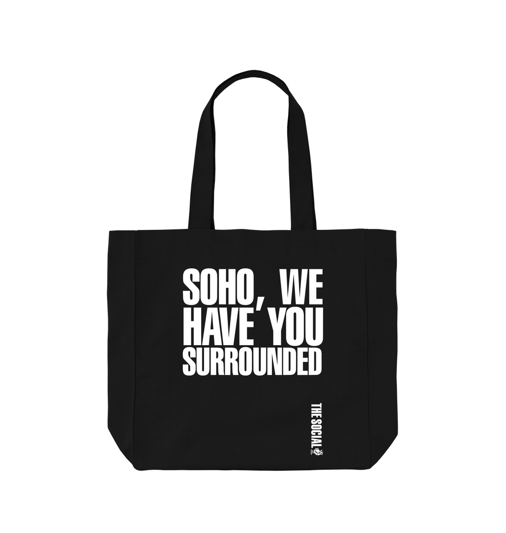 Black Printed Bag Front