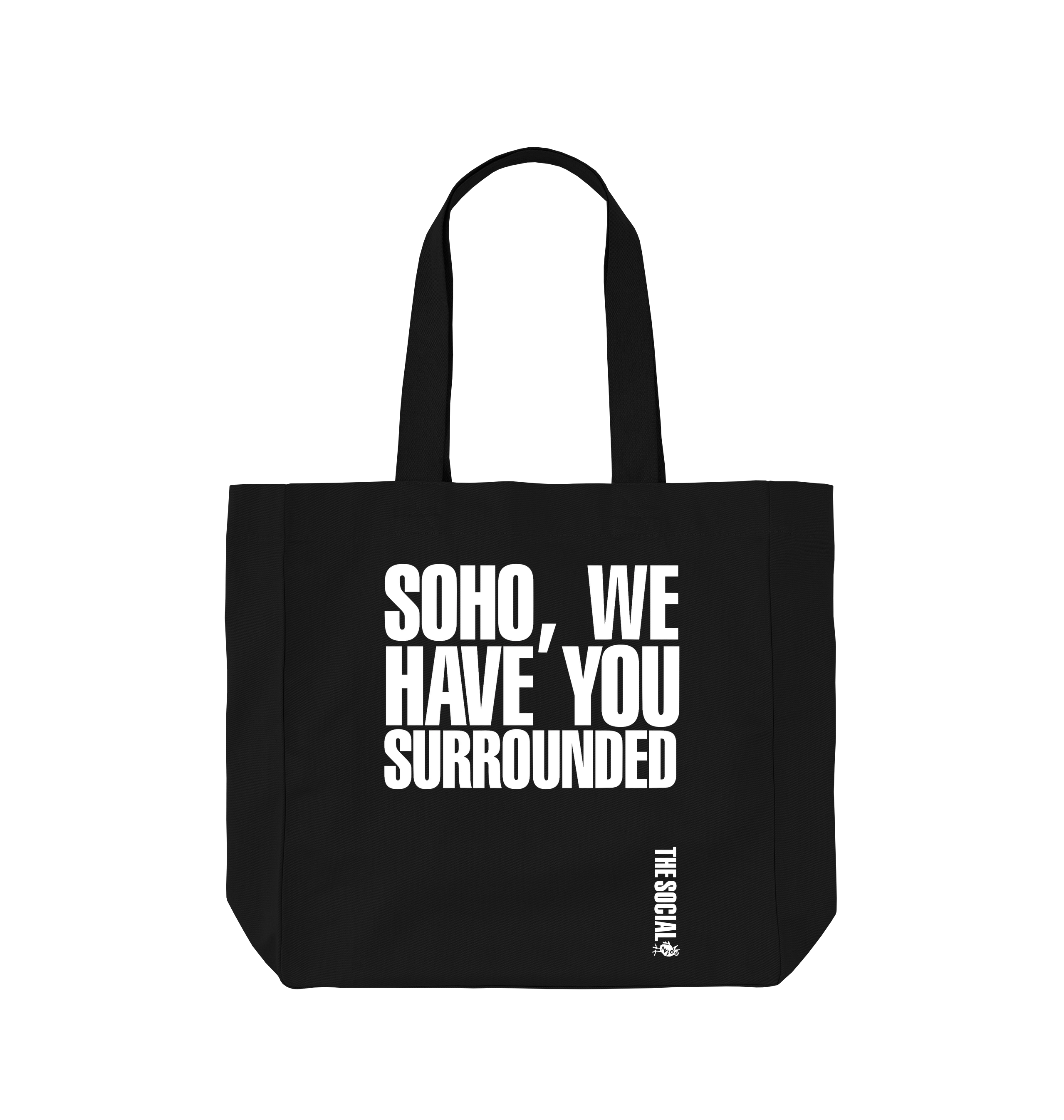 Black Printed Bag Front