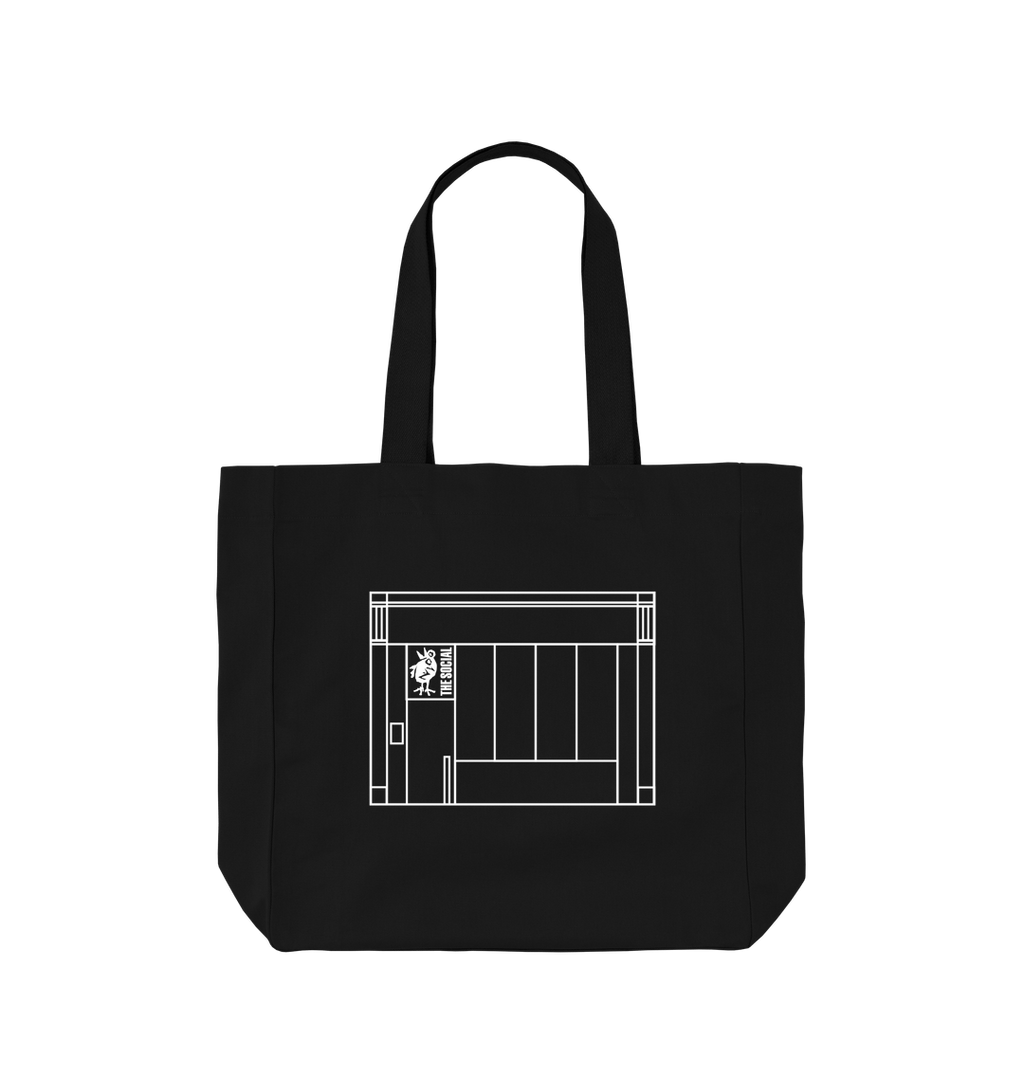 Black Printed Bag Front