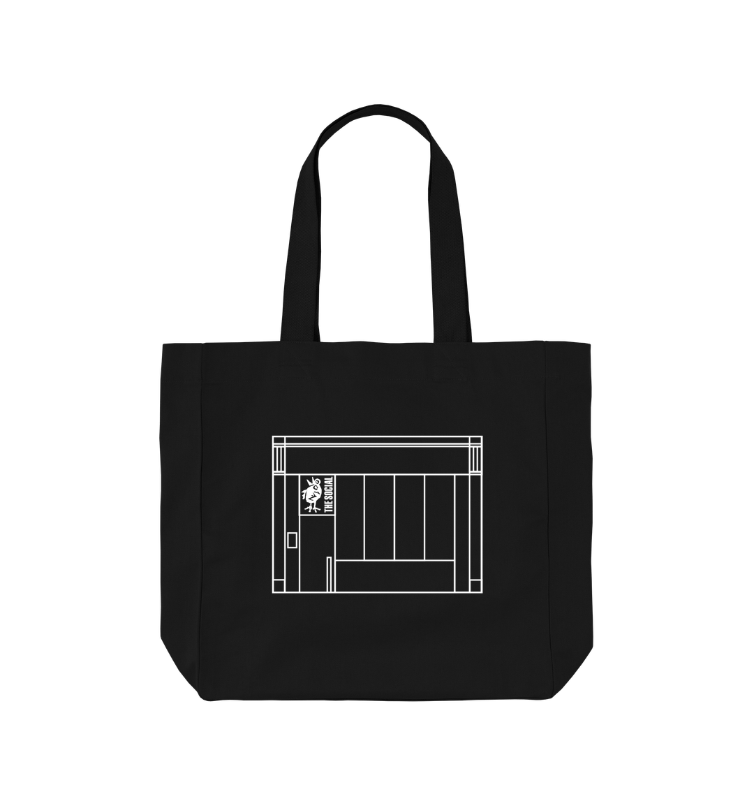 Black Printed Bag Front