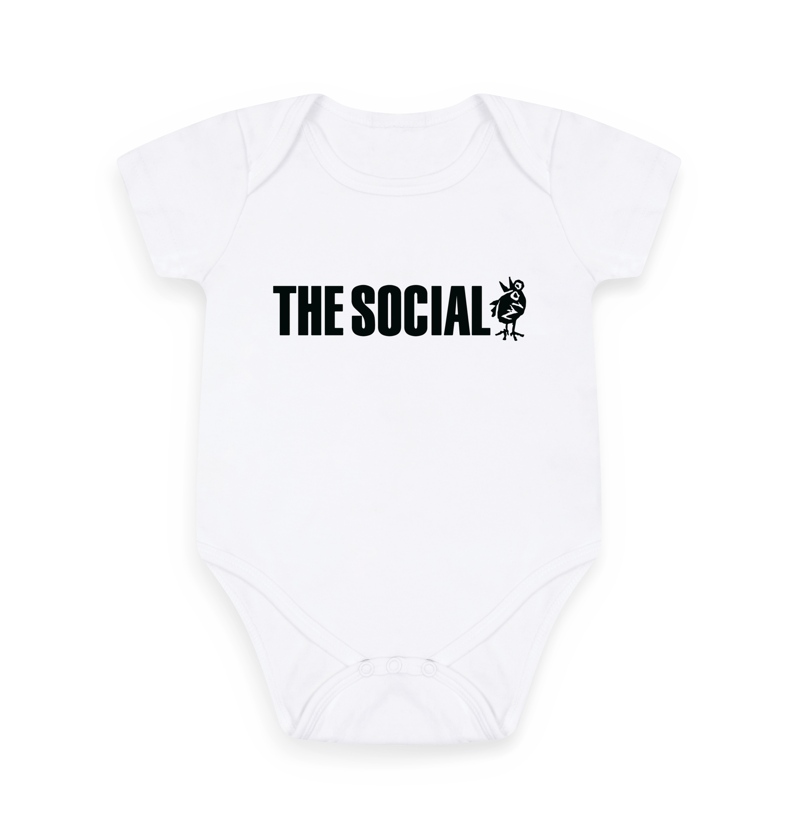 White Printed baby grow Front