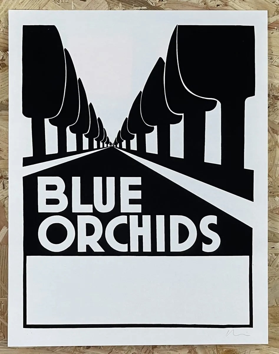 Matthew Rich: Blue Orchids Avenue: Screenprint