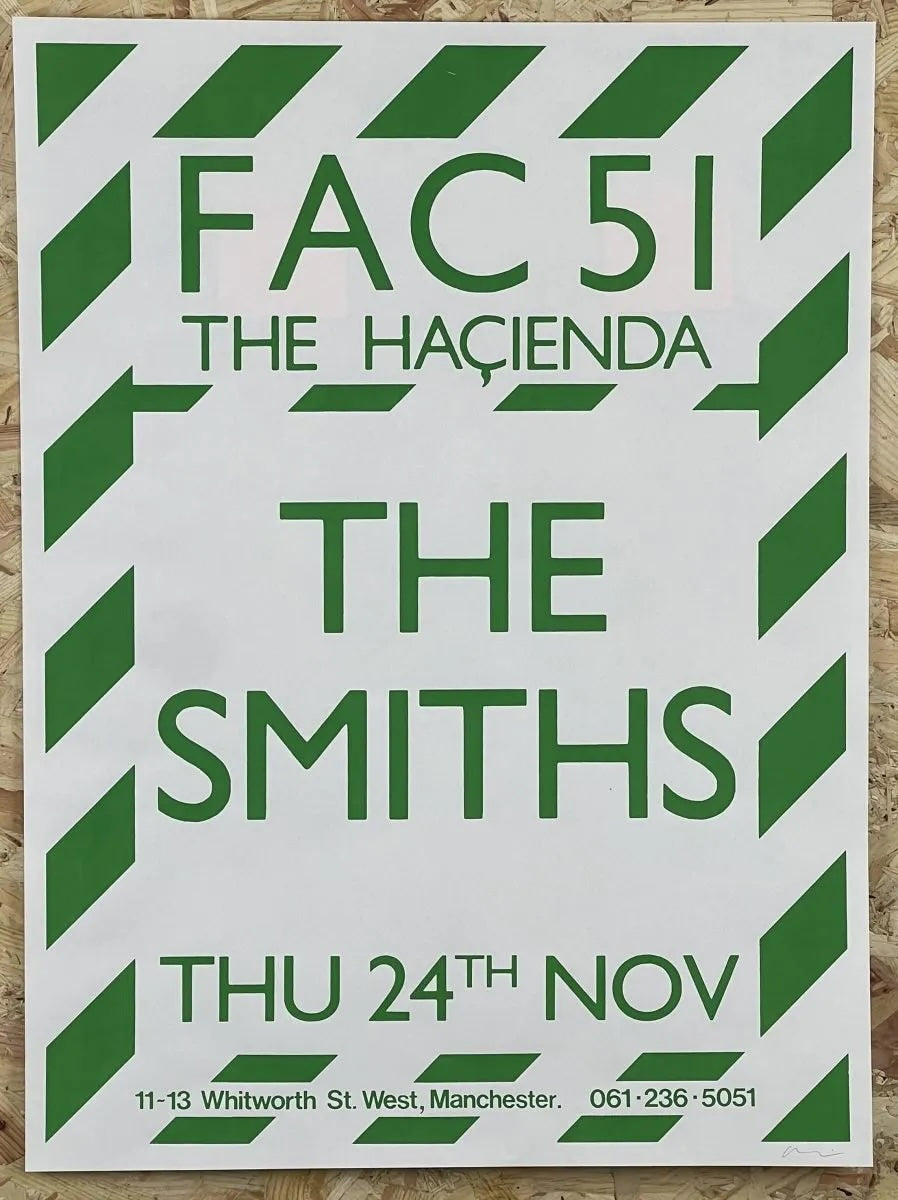 Matthew Rich: The Smiths at The Haçienda, 24th November: Screenprint